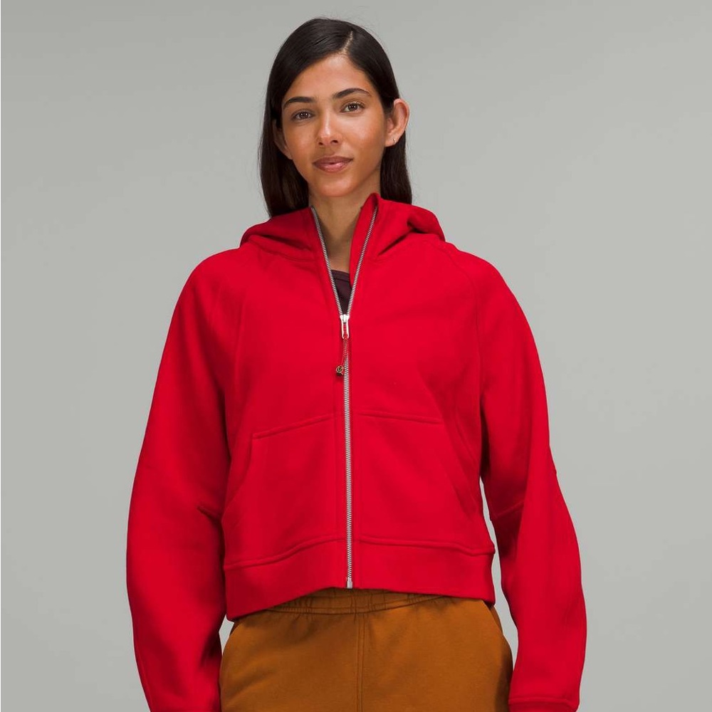 Dark red full zip oversized scuba